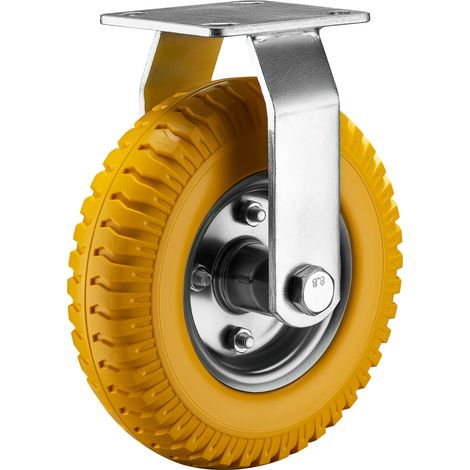 Wiltec Ruota da trasporto anti-foratura 215x58mm con piastra fissa e disco in metallo (1/6)