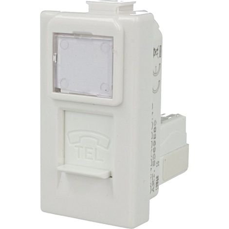 Presa Telefonica Rj11 Cat3 con portello bianco Compatibile Matix (1/2)