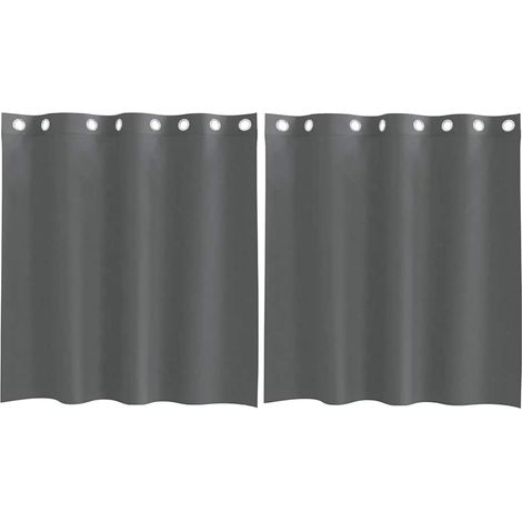 Maison Exclusive - Cortinas de gasa con ojales 2 uds gris oscuro (1/5)