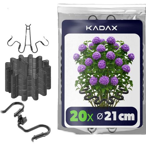 Soporte para plantas, material plástico, 21 cm de alto, 20 piezas, color negro, compatibilidad versátil. (1/5)