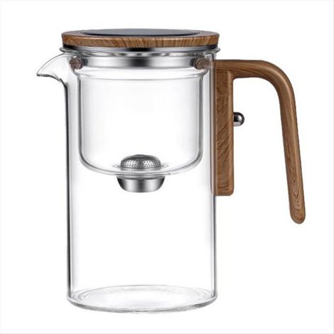600-ml-Glas-Zauberteekanne mit Wasserabscheider, Zauberteekanne mit Teesieb, Glas-Teekanne mit Sieb (1/5)