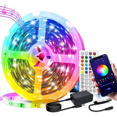 Ruban Led 20M - - Bande Led 5050 RGB - Intérieur - Electrique - Synchronisation Musicale (1/4)