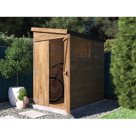 Dunster House Garden Shed 1.2 m x 1.8m Wooden Outdoor Storage Window Overlord Pent Roof