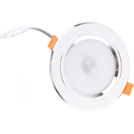 Plafonnier encastré rond 9W 18 LED à détecteur de présence infrarouge (lumière blanche froide) (1/5)