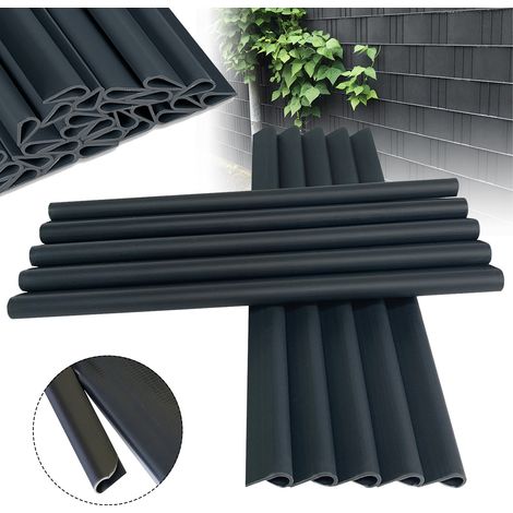 AUFUN Lot de 50 clips de fixation en PVC pour bandes brise-vue Anthracite 190 x 15 mm (1/5)