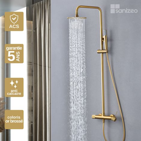 Colonne de douche thermostatique anti-calcaire – Mitigeur monocommande – Support réglable – Débit 12 l/min – Flexible 150 cm – Imex Products (1/5)