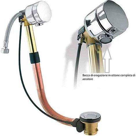 Colonna vasca con scarico automatico e erogazione in ottone cromato CGS (1/2)