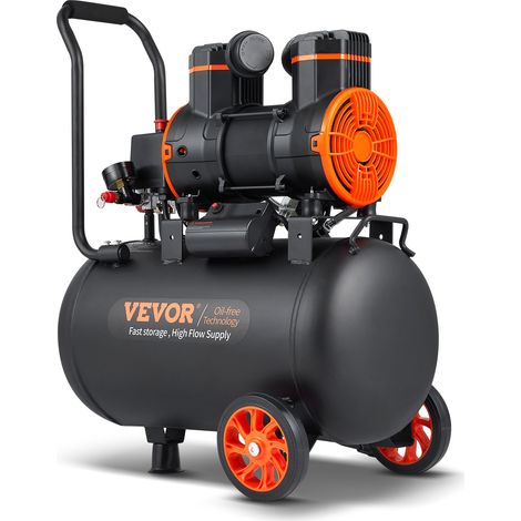 Compresseur à Air Silencieux 35 L Réservoir Compresseur d'Air Sans Huile 1800 W 2,5 CV 8,7 m3/h à 6,2 bar 70 dB pour Réparation Automobile Gonflage Pneus Peinture au Pistolet Clouage Menuiserie (1/5)