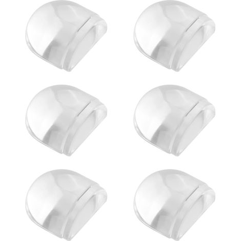Butées de porte adhésives (paquet de 6), pour sols et murs, transparentes, protections de meubles . (1/5)