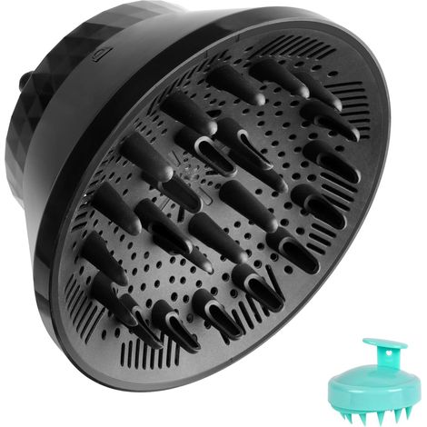 Universele haardiffuser, haardroger-diffusoropzetstuk, opvouwbare drogerdiffuser voor krullend golvend en natuurlijk haar, geschikt voor 3.8 tot 8.0 cm haardroger (1/5)