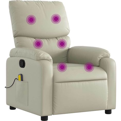 Maison Exclusive - Massagesessel Creme Kunstleder