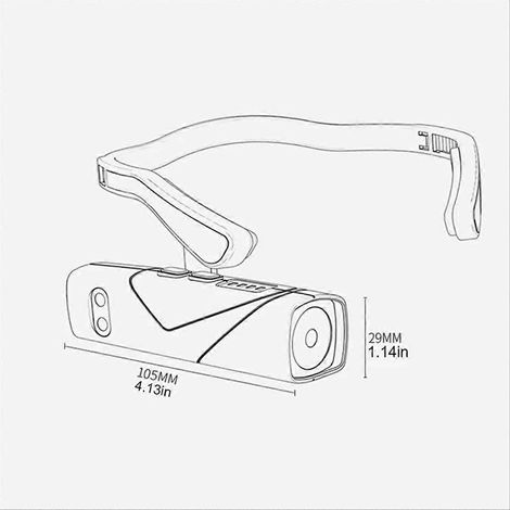 Wiederaufladbare Stirnlampe mit abnehmbarem Ohrhaken für Camping, 5 Beleuchtungsmodi und Bewegungssensorfunktion (1/5)