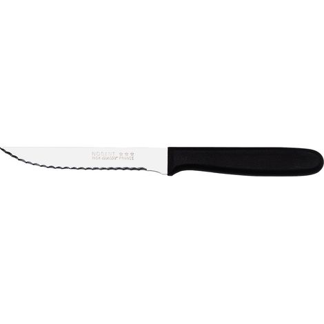 20 Coltelli da bistecca neri con lama doppia scanalatura da 11 cm
