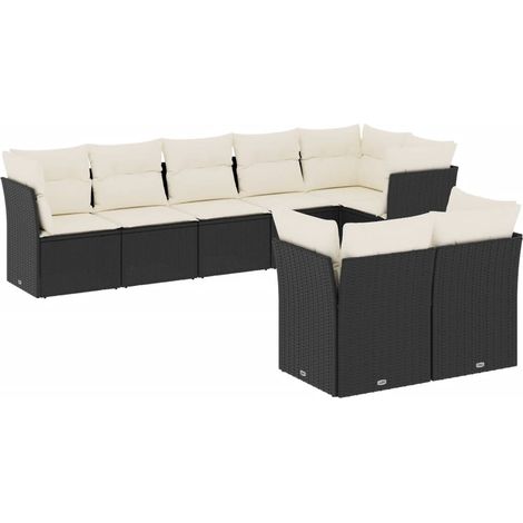 Maison Exclusive - Set de sofás de jardín 8 piezas y cojines ratá (1/5)