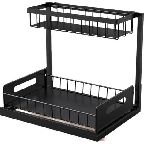 Étagère coulissante de cuisine, égouttoir sous évier, étagère de comptoir d'armoire, tiroir à épices, étagère de rangement