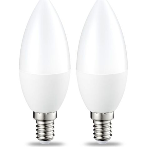 Lot de 2 petites ampoules LED en forme de flamme Culot Edison à vis E14 5 W (équivalent 40 W) Blanc chaud Intensité non variable (1/4)