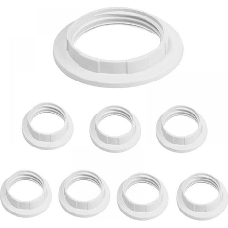 Anneau Réducteur Abat-Jour - E27 - Diamètre Extérieur 6 cm - Diamètre Intérieur 38 mm - Blanc - Lot de 8 (1/5)