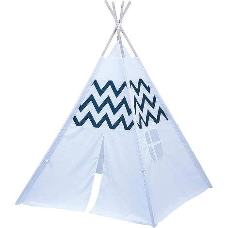 PlayFun Tipi Zelt / Kinderspielzelt, weiß/schwarz