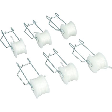 Lot de 6 crochets de support pour tomates, kit d'accrochage enrouleur pour serre, fil de 15 mètres pour tomates cerises (1/5)