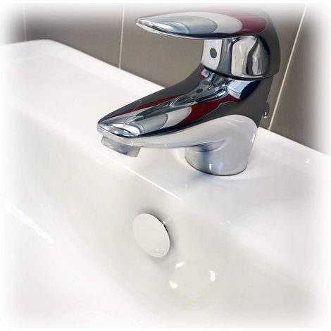 Fischer Copertura Foro Troppo Pieno TTP Bianco, Coperchio Adatto per Lavabi, Lavandini e Bidet, per Bagni e Cucine, 551886 (1/5)