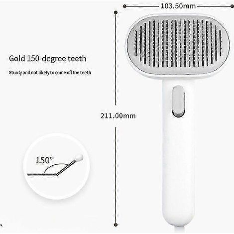 Brosse pour enlever les poils d'animaux, adaptée aux chats, brosse de nettoyage en profondeur, poils en silicone, brosse de peignage double face, compatible avec les poils courts et longs, manche ergo (1/5)