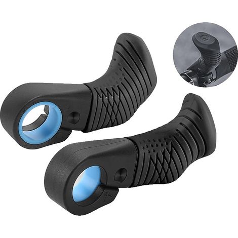 Manopole per manubrio da mountain bike, design ergonomico, regolabili, nere (1/2)