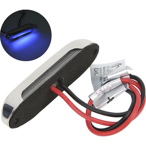 [Luminaire Escalier] - Plinthe LED IP66 Barre Inox 316 - Éclairage Marine/Yacht/VR - 12V Bleu (2 Vis) (1/5)