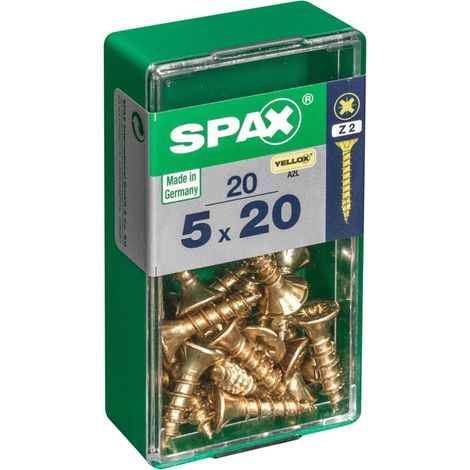Caja de 20 unidades. Tornillo para madera Spax Cab. Plano Yellox 5.0x20mm Spax (1/5)