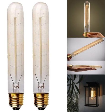 Filiyano-Lot de 8 ampoules E27 40W, LED et filament, blanc chaud, pour une utilisation intérieure et extérieure