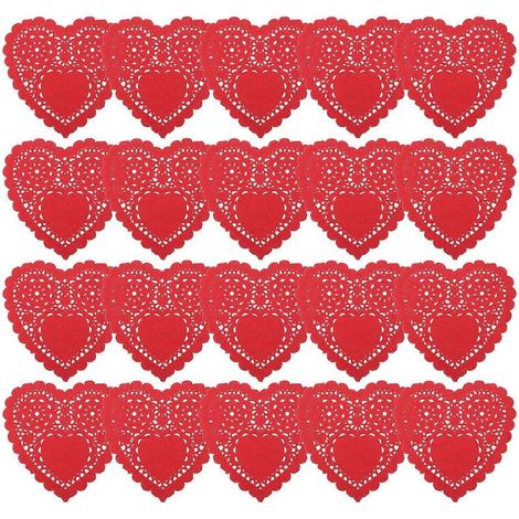 100 zarte, herzförmige, saugfähige Papierscheiben für Lebensmittel, Kuchen und andere klebrige Zubereitungen. (1/5)