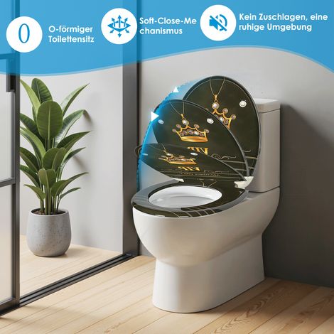 Abattant WC ovale avec fermeture freinée et charnières à démontage rapide (1/5)
