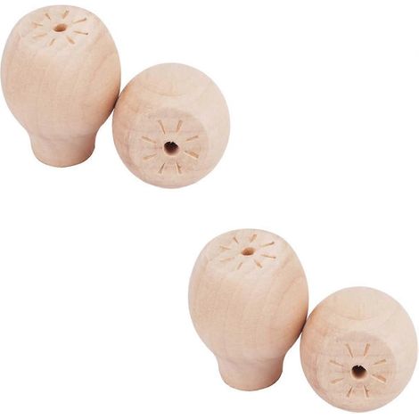 Massivholz-Möbelbeine, Ersatzbeine aus Massivholz, Kugelfüße aus Holz, runde Schrankbeine, erhöhte Beine für Küche, Sofa, TV-Schränke, Kommoden, Chai – 60 mm (2,36 Zoll) – unbehandelt