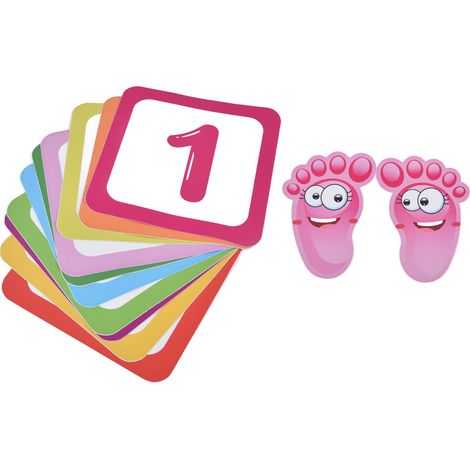 Jeu de marelle autocollant sol, éducation préscolaire, décoration intérieure classique chiffres, stickers sol interactif enfants, lot grand modèle L (CH01) (1/5)