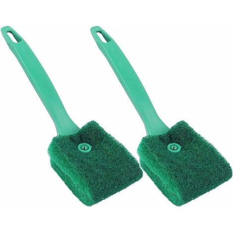 Brosse Aquarium, Brosse éponge Pour Aquarium Brosse de Nettoyage Pour Aquarium Double Face Brosse de Nettoyage Pour Aquarium Avec Manche Pour Nettoyer la Vitre d'aquarium 2 pièces Poignées de C (1/5)