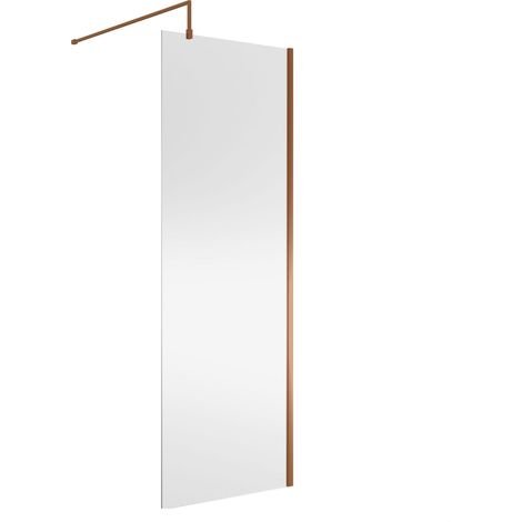 Balterley Wetroom Screen with Support Bar, 760mm, Brushed Bronze