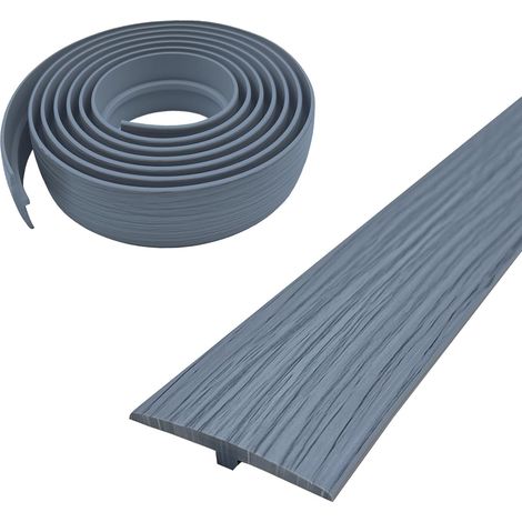 Profilé de transition, autocollant, profil en T, 5 × 300 cm, en PVC, revêtement plat, pour seuils de porte et sols de raccordement, pour carreaux de sol stratifié