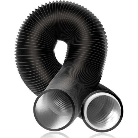 Ortviai 150 mm diameter black flexible aluminum exhaust hose