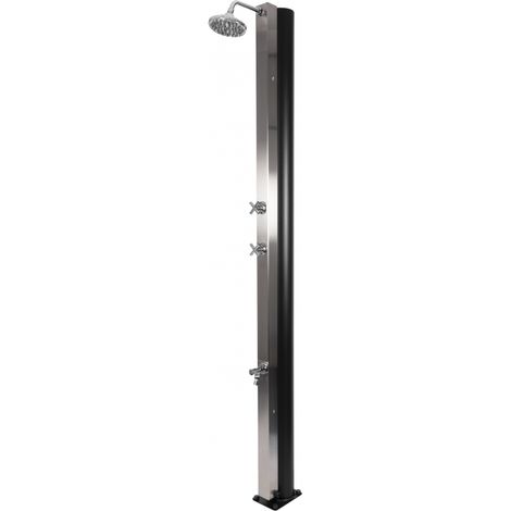 Douche de piscine solaire en acier inoxydable avec rince pieds 30L (1/5)