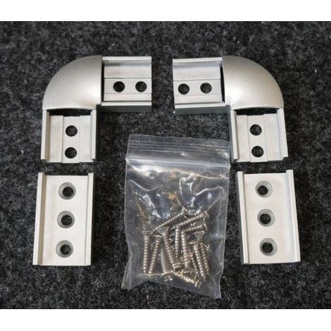 Kit d'accessoires de raccordement (2 angles 90° + 2 lignes continue) gris pour profilé alu Larg 17.5mm (Line 1 et 2) TRAJECTOIRE