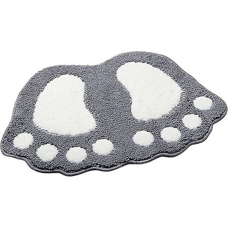 Tapis de bain antidérapant et absorbant, motif grandes tailles, polyester, gris, 40 x 60 cm (1/5)