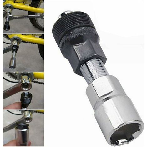 Carbon steel bicycle crank extractor – Removes standard square taper and ISIS threaded cranks – Removable adapter included (1/5)