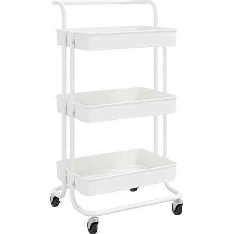 Maison Exclusive - Carrello da Cucina 3 Ripiani Bianco 42x35x85 cm Ferro e ABS (1/5)