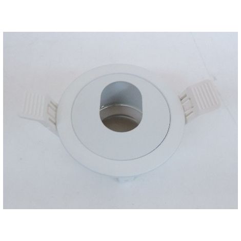 Spot encastré Ø 90mm blanc orientable optique basse luminance sans lampe ni douille IP20 EASY STORM OVAL TRAJECTOIRE 003739