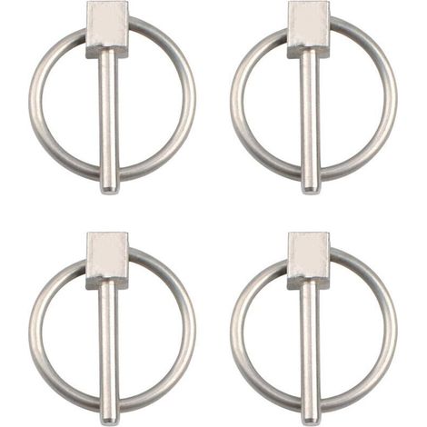 Set of 4 stainless steel safety pins, 3 mm (1/4)