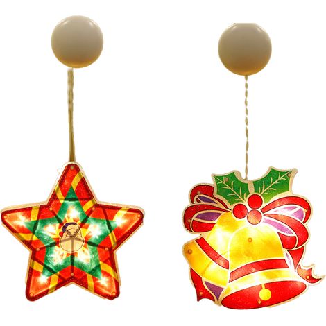 Guirlande Lumineuse Fenêtre - Silhouette Noël LED à Ventouse - Décoration Intérieure Extérieure Protégée - Fonctionne sur Piles - 1 Pièce (1/5)