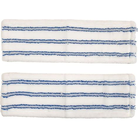 Lot de 2 housses plates en microfibre pour grattage, dimensions 44 cm x 14 cm, pour balai combiné professionnel (1/4)