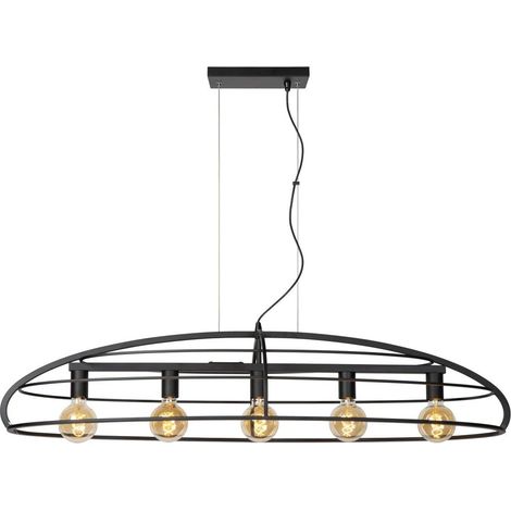 Suspension moderne pour table noire DIKRA 5xE27 Lucide (1/3)