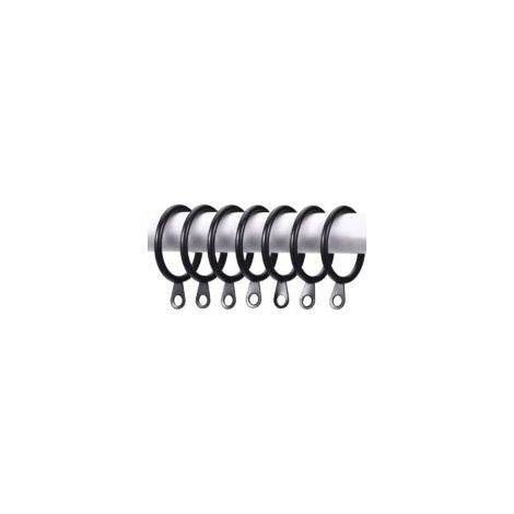 Metall-Gardinenringe, Aufhängeringe für Gardinen und Gardinenstangen, 30 mm Innendurchmesser, verschiebbare Ösenringe (schwarz, 40er-Packung) - Crezuo