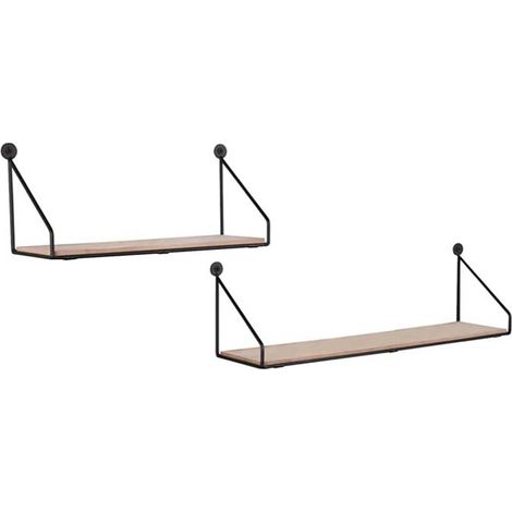 Wandregal Flurregal Küchenregal Metallregal schwarz Holzoptik H 13 cm 2er Set (1/5)
