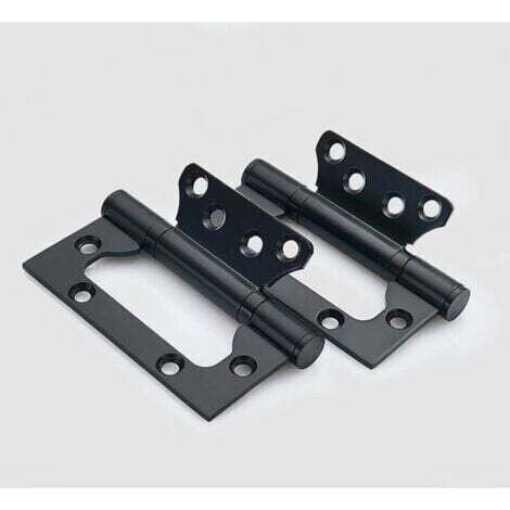 FENOPLASTICAEnsemble de 2 charnières de porte en acier inoxydable, charnières de porte rectangulaires de 4 pouces, 100mm, noires (1/5)